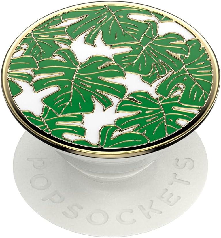 ​​​​PopSockets Phone Grip with Expanding Kickstand, Adhesive Grip, Enamel - Monstera