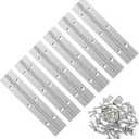 6 PCS 6 Inch Stainless Steel Piano Hinge Heavy Duty with 36 Pcs Screws for Cabinets Boat Marine Door DIY Woodworking Storage Box Hatche Furniture Hardware Silvery