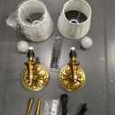 KDG Cordless Gold Wall Sconces Set of 2, Beige Fabric Lampshde Wall Lamps