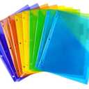 Plastic Binder Dividers with One Front Pocket and Tab Binder Divider for 3 Ring Binder, Multicolor, 10 Pack