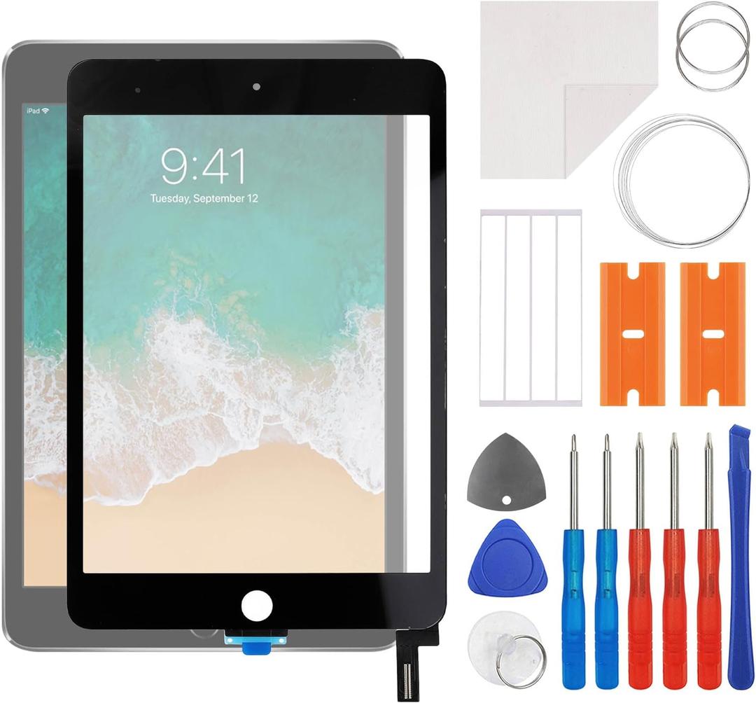 New Touch Screen Digitizer Replacement for iPad Mini 4 2015 A1538 A1550 with OCA Adhesive Repair Tools Kit-No LCD Screen