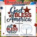 Moxweyeni 4th of July Metal Outdoor Decoration God Bless America Yard Sign 15.7Inch Rustic Patriotic Outdoor Metal Hanging Sign for Independence Day Outside Lawn Decor Garden Patio Walkway
