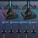 Controller Headset Stand with 10 Color Light Modes - RGB Headphone Holder for PS5, Xbox, Switch - Gaming Room Decor, Desk Organizer for Gamers