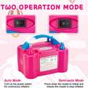 AGPTEK Electric Air Balloon Pump, 110V 600W Rose Red Portable Dual Nozzle Inflator/Blower for Party Decoration