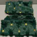 AVOIN colorlife Christmas Tree Star Green Throw Pillow Cover Set of 2, 12 x 20 Inch Soft Plush Faux Fur Jacquard Cushion Case Festivals Winter Decoration for Sofa Couch