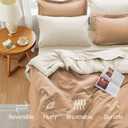 Queen Comforter Set Khaki Reversible Bedding Set, 7 Pieces Soft Bed in a Bag Queen with Comforter, Sheets, Pillowcases & Shams, All Season Boho Queen Bed Set, Contrasting Design