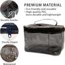 2 x TotePrint 1PCS Clear Handle Zipper Cosmetic Bag and Versatile Travel Pouch,7.09 * 4.72 * 5.12inch Durable PVC Material,for Makeup Travel Essentials (With-1PCS)