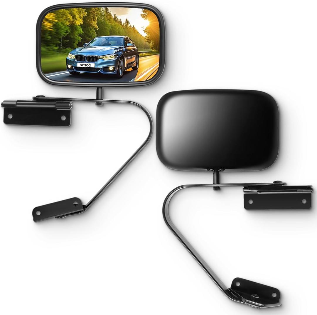 SCITOO Side View Mirrors Fit For 1980-1996 For Ford For F150 Truck Manual Folding Non-Heated Passenger and Driver Side Mirrors FO1321106-D42 SCITOO Side View Mirrors Fit For 1980-1996 For Ford For F150 Truck Manual Folding Non-Heated Passenger and Driver Side Mirrors FO1321106-D42