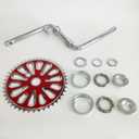2” Cup Wide Pedal Crank Kit 44T Sprocket 165mm Crank Arm, One-Piece Crank, Bicycle Crank Kit for Road Bicycle (Red)