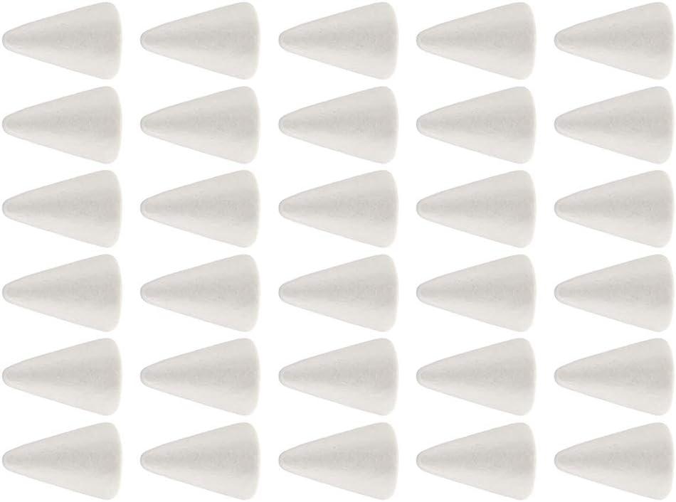 Kesoto 30pcs Cone Shape Foam Craft for DIY Handmade Party Home Decoration, 2.68 x 0.91 inch