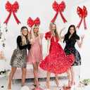 2 x 34 Inch Large Bows Balloons for Valentine's Day, Red Coquette Birthday Decorations 4Pack Red Foil Balloon for Gender Reveal, Baby Shower,Wedding BridalTheme Party