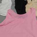 BQTQ 5 Pcs Basic Tank Tops for Women Undershirt Tank Top Sleeveless Under Shirts (Large, Black, White, Gray, Pink, Beige)