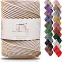 Makromecity, Premium Polyester Macrame Cord 3mm x 131 Yards (394 feet) 3mm Polypropylene Latte Macrame Cord Crochet Macrame Bag Cord Crafts for Wall Hangings, Bags, Underplate, Rug