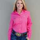 Cinch Womens Solid Long Sleeve Shirt (Small, Pink)