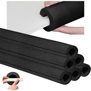 Hanaive 4 Pcs Jumbo Pool Foam Noodles Bulk 40 Inch x 4.1 Inch Large Swimming Noodles Tube Hollow Core Swim Noodle for Floating Craft Projects Pre Slit Clamp Protection Padding Bumper (Black), About 40"