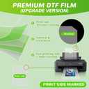 Aoder A3 Plus DTF Transfer Film - 13"x19", A3 Plus 50 Sheets Double Side Matte DTF Film, Clear PreTreat PET Transfer Paper for T-Shirts Textile, Cold Peel