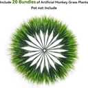 Ivydale 20PCS Artificial Plants Fake Flowers Monkey Grass for Outdoors,UV Resistant Realistic White Faux Greenery Shrubs Outside Decor for Home Garland Porch Patio Balcony Planter Yard Office Pathway