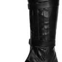 ACE SHOCK Mens Tall Boots Medieval Renaissance Pirate Cosplay Boot Halloween Costume Shoes, Size: 9