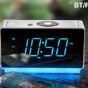 iTOMA Alarm Clock Radio with Bluetooth Speaker, FM Radio, Dual Alarm with Snooze, Large LED Display, Dimmer Control, USB Charging Output and Night Light CKS708