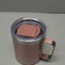 SUNWILL Travel Coffee Mug with Lid, Insulated Tumbler with Handle, 14 oz Stainless Steel Cup for Ice, Water, Tea, Rose Gold