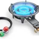 Propane Wok Burner, Cast Iron Single Burner Camping Stove With Regulator And Hose,High Pressure Portable Gas Stove For Camping Outdoor Cooking SH90 (SH90)