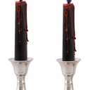 Rely+ Silver Candle Holder Set of 2 - Decorative Taper Candle Stick Candle Holder Candlestick Holders for Taper Candles Home Decor Modern Easter Candle Holders for Dinner, Party