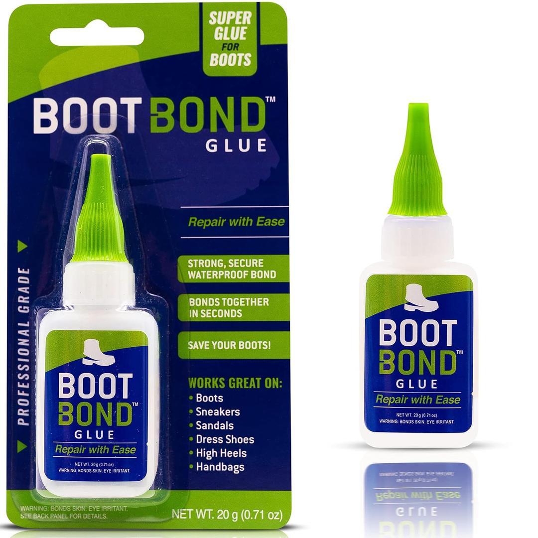 Boot Glue - Quick Dry Boot Repair Formula Works in Seconds - Tough But Flexible Glue Seal - Waterproof Boot Heel Fix Works On Shoe Heel Repair, Thick Sole Boots, Sneakers, and More