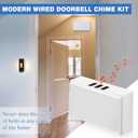 Saillong Wired Door Bell Chime Kit with 16V 10VA Two Note Lighted Metal Doorbell Buttons and Doorbell Chime Cover for Home Wall Inside, Compatible with Most Brand Doorbells, Black (Checked)