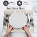 Ruvanti Placemats 100% Cotton 13x19 Inch, Dining Table Placemats Set of 6, Modern Place Mats for Dining Table Decor, Kitchen & Table Linens, Coffee Mat for Christmas Dinners - Faded