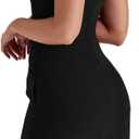 Women's Summer Short Sleeve High Neck Business Pencil Skirt Fashional A-Line Mock Neck Bodycon Formal Dress (Black, XL)