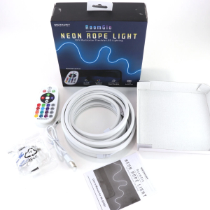 Merkury RoomGlo 10ft Neon Rope Light 16 color Flexible LED Lighting w/ Remote
