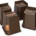 MYMULIKE Bed Risers Heavy Duty, Oversized Furniture Risers, Support Up to 6000 Lbs, Lift 8 inch for Couch, Sofa, Table,Chair (Dark Brown 4 Pack, 8 inch)