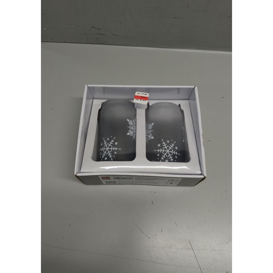 Tabletops Gallery Snowflake Soda Can Glass Set