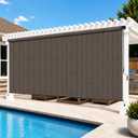 10'W x 8'H Mocha Outdoor Roller Shade with Crank Wand Patio Shades Roll up, UV Blocking & Privacy Protection, 120"W x 96"H