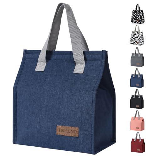 TELLUMO Lunch bag, Insulated Lunch Bag for Women Men Large Lunch Box Container Reusable Leakproof Tote for Office, Work, School, Beach or Travel (Blue)