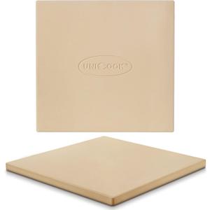 Unicook Pizza Stone for Oven and Grill, 12 inch Square Bread Baking Stone, Cordierite Baking Pan, Thermal Shock Resistant, Making Crispy Crust Pizzas, Bread, Cookie and More