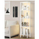 Tier Tall Display Shelves with LED Lights, Touch & Remote Control, Dimmable Display Cabinet, Open Bookshelf with 3 Color Temperature, Timer for Living Room, Bedroom, Home Decor(White)