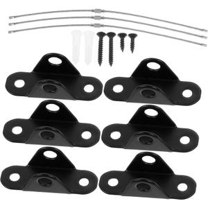 Anti-Reversal Device for Furniture Safety 6Pcs Furniture Anchors to Secure Cabinets and Dressers Earthquake Straps for Baby Proofing Synthesis Material Black (4X1.9X1.3CM)