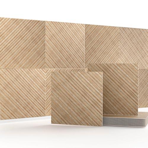 Acoustic Wall Panels, 8 pcs 23.6" x 23.6" – Wood-Pattern Polyester Fiber Sound Absorbing & Soundproof 3D Peel & Stick Panels for Recording Studio, Home Theater, Office, Meeting Room Décor (31 sq ft)