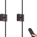 Battery Operated Wall Sconces with Remote Control, Dimmable Wall Sconces Set of Two, 350Rotate, 3000K LED Black Wireless Wall Light for Living Room, Hallway, Bedroom, 24.4 Inch (2 Pack)