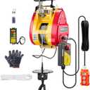VEVOR 2-in-1 Electric Hoist Winch, 1100 lbs Capacity, 1800W Portable Power Winch, 98 ft Lifting Height, 36 ft/min with Wire and Wireless Remote Control, for Garage, Warehouse, Factory Lifting Towing