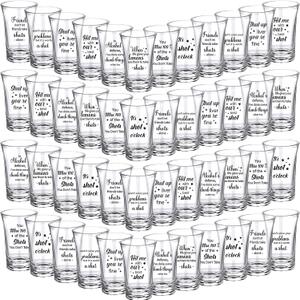 Kigeli 48 Pcs Funny Shot Glasses for Adult Acrylic Party Shot Glasses 1.2 Ounce Mini Cup Party Favors Guests Mini Cup Bulk for Guests Adult Birthday Drinking Gifts Supplies