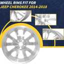 New Single 18x7 Inch 18 Inch 18" Premium Aluminum Alloy Wheel Rim Fits for Jeep Cherokee 2014 2015 2016 2017 2018, OE Direct Fit Replacement Rim, ALY09132A80N, Polished Silver