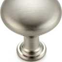 30 Pack 1 Inch Diameter Brushed Nickel Mini Round Solid Kitchen Cabinet Knobs Drawer Pulls for Dresser Closet Door Knobs Drawer Cabinets