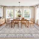 10x14 Area Rugs Living Room: Bedroom Washable Carpet Beige & Grey
Large Vintage Boho Indoor Decor Neutral Soft Nursery Farmhouse Dining Room Office Floor Non-Slip Low Pile Under Table Rug