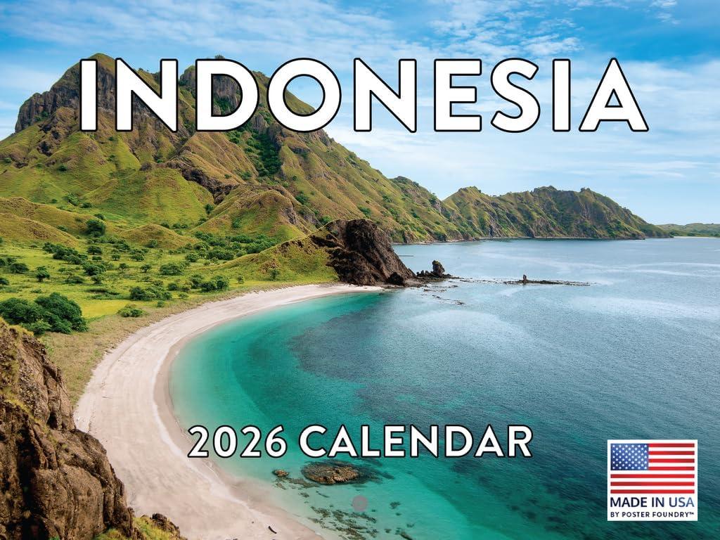 2 x Indonesia Calendar 2026 Monthly Wall Calender 12 Month Indonesian Gifts | American Made In The USA