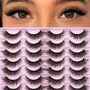 Kiromiro False Eyelashes Natural Look Wispy Faux Mink Lashes Soft 14mm Cat Eye Short Strip Lashes Pack