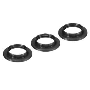 PATIKIL E14 Light Socket Rings, 3 Pack Lamp Shade Holder Adapter Ring for Light Fixtures, Black Color