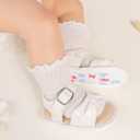 Oamico Baby Girl Sandals Infant Soft Anti-Slip Rubber Sole Casual Beach Sandals Newborn Bowknot Outdoor First Walker Summer Shoes for Baby Girls Flat Sandal (White)