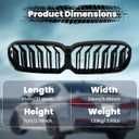 G30 Front Kidney Grille - Double Slats, Glossy Black, Compatible with 2021-2023 BMW 5 Series (520i, 530e, 530i, 540i, M550i xDrive), Premium ABS Construction